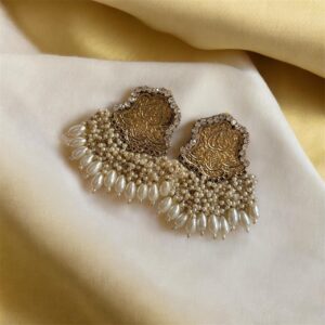 Golden white stones Earrings