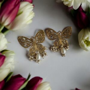 Butterfly golden earrings