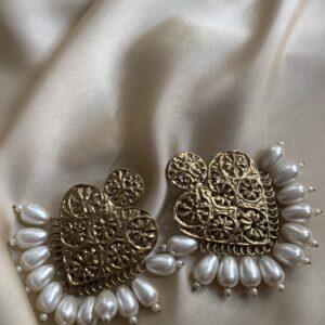 Large Stone Heart shape Earrings