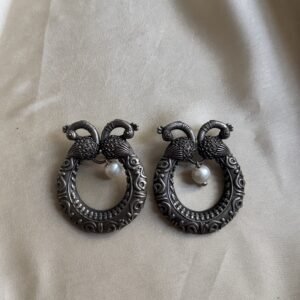 Peacock Silver Earrings