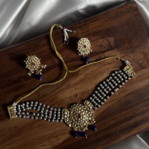 KUNDAN BEADED DOUBLE SHADED SET